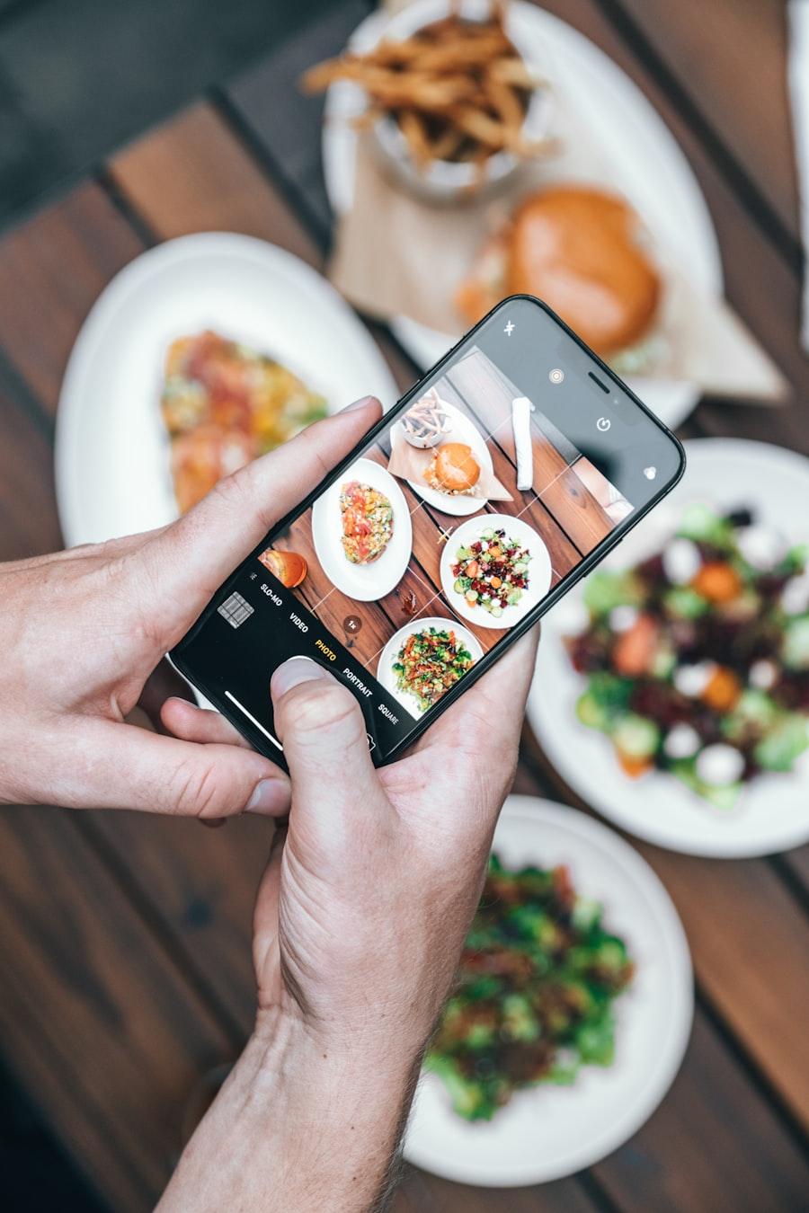 A phone showing a restaurant menu
